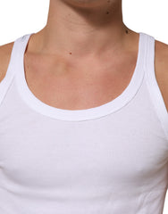 Dolce & Gabbana White Sleeveless Round Neck Tank Top T-shirt