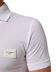 Dolce & Gabbana White Collared Short Sleeves Polo T-shirt