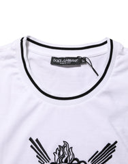 Dolce & Gabbana White Sacred Heart Short Sleeve Men T-shirt