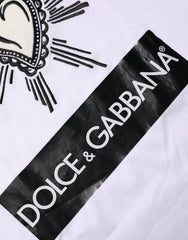 Dolce & Gabbana White Sacred Heart Short Sleeve Men T-shirt