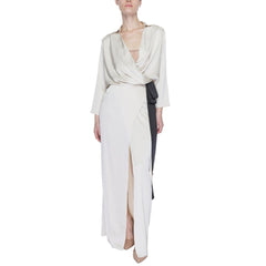 Sandro Ferrone Beige Polyester Long Dress