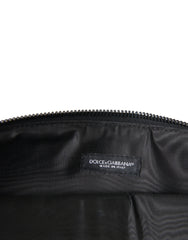 Dolce & Gabbana Multicolor Leopard Jacquard Logo Plaque Document Briefcase Bag