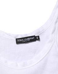 Dolce & Gabbana White Sleeveless Round Neck Tank Top T-shirt