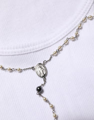 Dolce & Gabbana White Cotton Chain Necklace Tank Top T-shirt