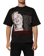 Dolce & Gabbana Black Marilyn Monroe Cotton Crew Neck T-shirt