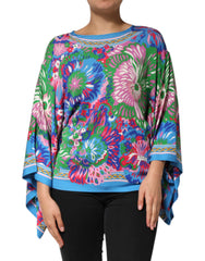 Dolce & Gabbana Multicolor Floral Print Silk Tunic Blouse Top
