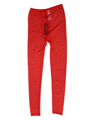 Dolce & Gabbana Red Nylon Logo Lace Leggings Pants Underwear