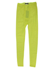 Dolce & Gabbana Neon Green Nylon Logo Lace Leggings Pants Underwear