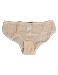 Dolce & Gabbana Beige DG Logo Lace Mid Waist Panty Underwear