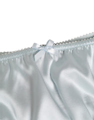 Dolce & Gabbana Gray Silk Satin Floral Lace Panty Brief Underwear