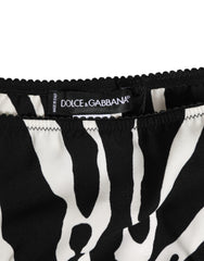 Dolce & Gabbana Black White Zebra Print Slip Briefs Underwear