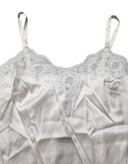 Dolce & Gabbana Off White Floral Lace Tank Lingerie Top Underwear