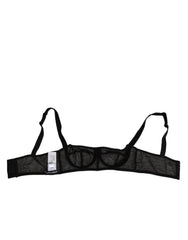 Dolce & Gabbana Black Floral Underwired Balconette Bra Underwear