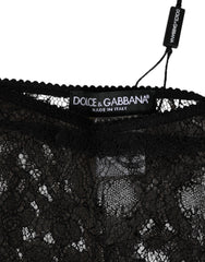 Dolce & Gabbana Black Nylon Stretch High Waist Panty Underwear
