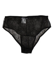 Dolce & Gabbana Black Nylon Stretch High Waist Panty Underwear