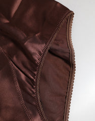 Dolce & Gabbana Brown Silk Stretch High Waist Girdle Underwear