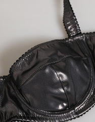 Dolce & Gabbana Black Acetate Stretch Balconette Bra Underwear