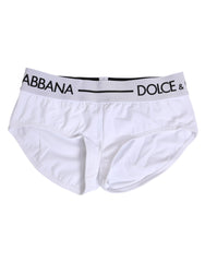 Dolce & Gabbana White Nylon Logo Waistband Shorts Underwear