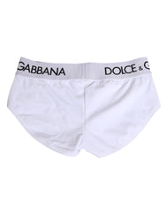 Dolce & Gabbana White Nylon Logo Waistband Shorts Underwear