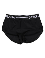 Dolce & Gabbana Black Nylon Logo Waistband Shorts Underwear