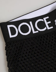 Dolce & Gabbana Black Cotton Logo Shorts Midi Trouser Underwear
