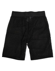 Dolce & Gabbana Black Cotton Logo Shorts Midi Trouser Underwear