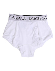 Dolce & Gabbana White Nylon Logo Waistband Coulotte Underwear