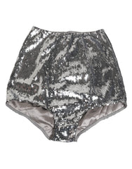 Dolce & Gabbana Silver Nylon Sequined Slip Girdle Panty Underwear