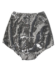 Dolce & Gabbana Silver Nylon Sequined Slip Girdle Panty Underwear
