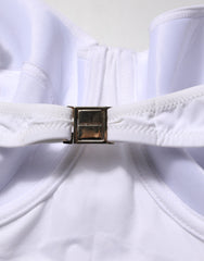 Dolce & Gabbana White Padded Balconette One Piece Swimwear