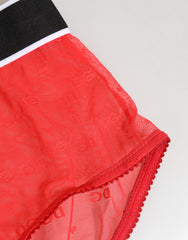 Dolce & Gabbana Red Nylon Logo Waistband Brief Panty Underwear