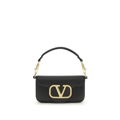 Valentino Garavani Black Calf Leather Bos Taurus Shoulder Bag