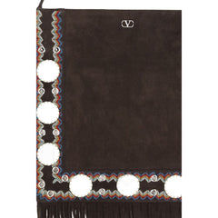 Valentino Garavani Brown Suede Leather Shoulder Bag