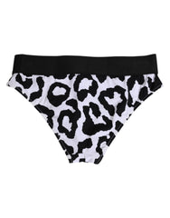 Dolce & Gabbana White Leopard Nylon High Waist Panty Underwear