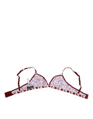 Dolce & Gabbana Red White Logo Mania Soft Cup Bra Underwear