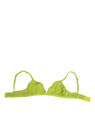 Dolce & Gabbana Yellow Green Nylon Soft Cup Brassiere  Underwear