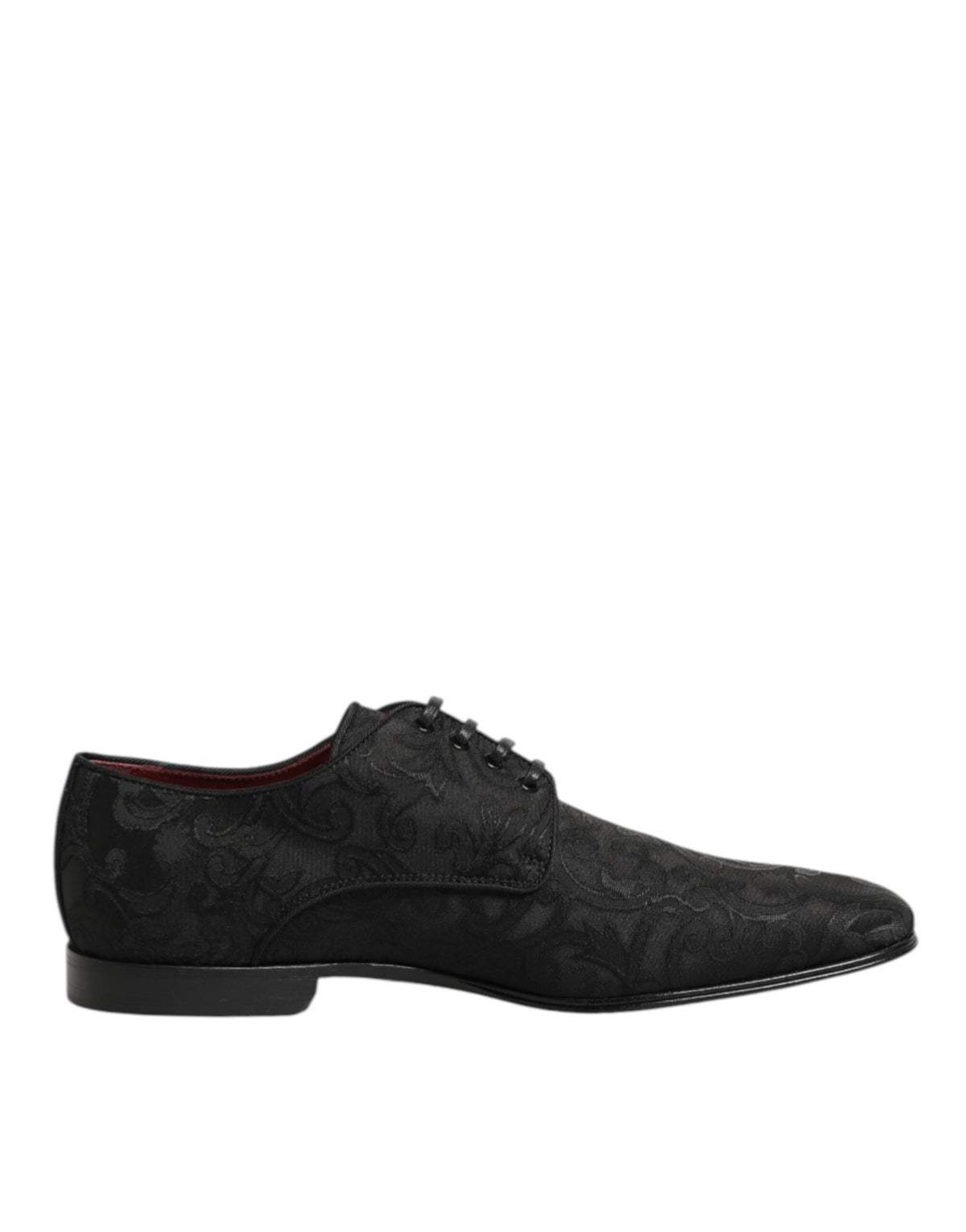 Dolce & Gabbana Black Brocade Lace Up Derby Men Dress Shoes
