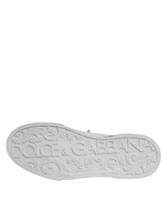 Dolce & Gabbana White Red Portofino Low Top Men Sneakers Shoes