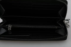 Dolce & Gabbana Black Leather #DGFAMILY Zipper Continental Mens Wallet