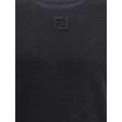 Fendi Black Fleece Wool Sweatshirt