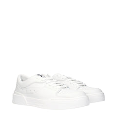 Dolce & Gabbana White Leather Low Top Sneakers