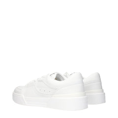 Dolce & Gabbana White Leather Low Top Sneakers