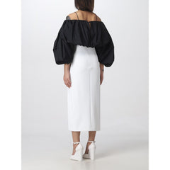 PINKO White Polyester Midi Skirt