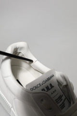 Dolce & Gabbana White Leather MIAMI Low Top Sneakers Shoes