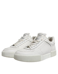 Dolce & Gabbana White Leather MIAMI Low Top Sneakers Shoes