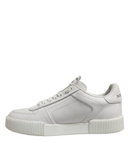 Dolce & Gabbana White Leather MIAMI Low Top Sneakers Shoes