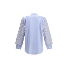 Comme Des Garçons Light Blue Cotton Pattern Shirt