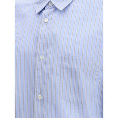 Comme Des Garçons Light Blue Cotton Pattern Shirt