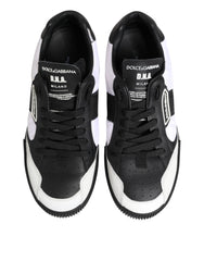 Dolce & Gabbana Black White Leather MIAMI Low Top Sneakers Shoes