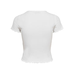 Only White Polyester T-Shirt